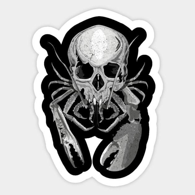 Skull and crustacean claws Sticker by BOEC Gear